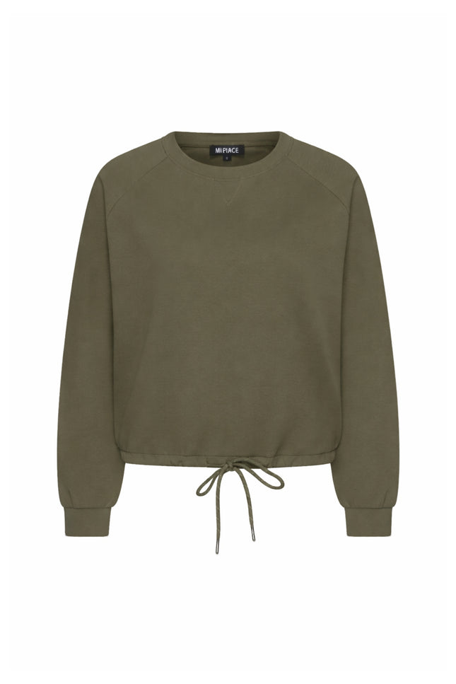 Mi Piace Top Sweat Cord Olive 251038 Stretchshop.nl