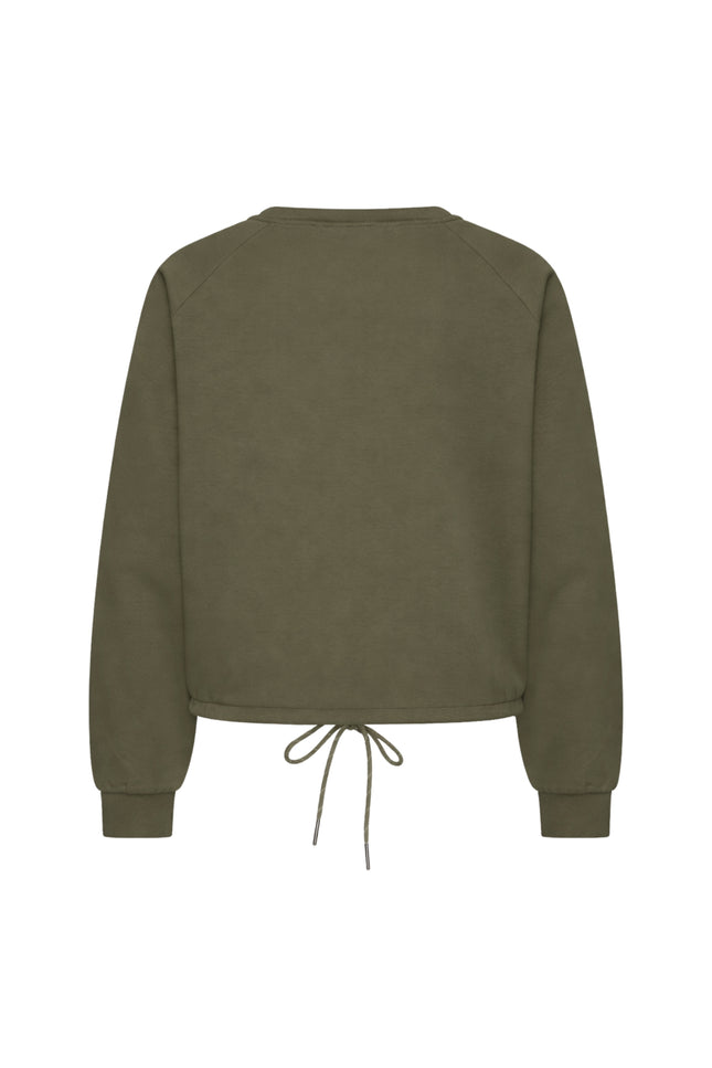 Mi Piace Top Sweat Cord Olive 251038 Stretchshop.nl