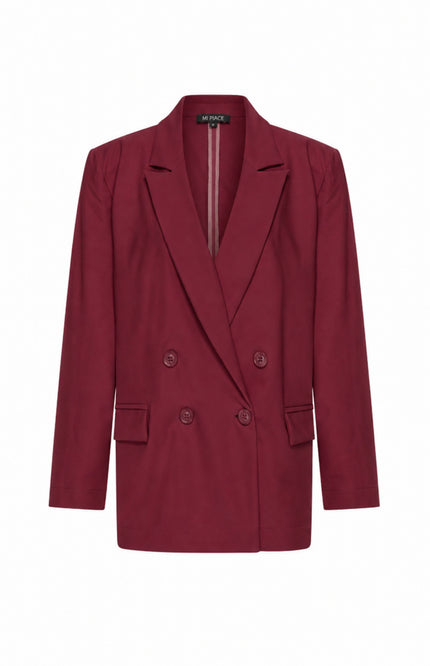 Bonded Travel Blazer Oversized Burgundy 202892