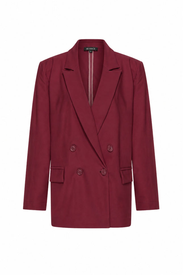 Bonded Travel Blazer Oversized Burgundy 202892