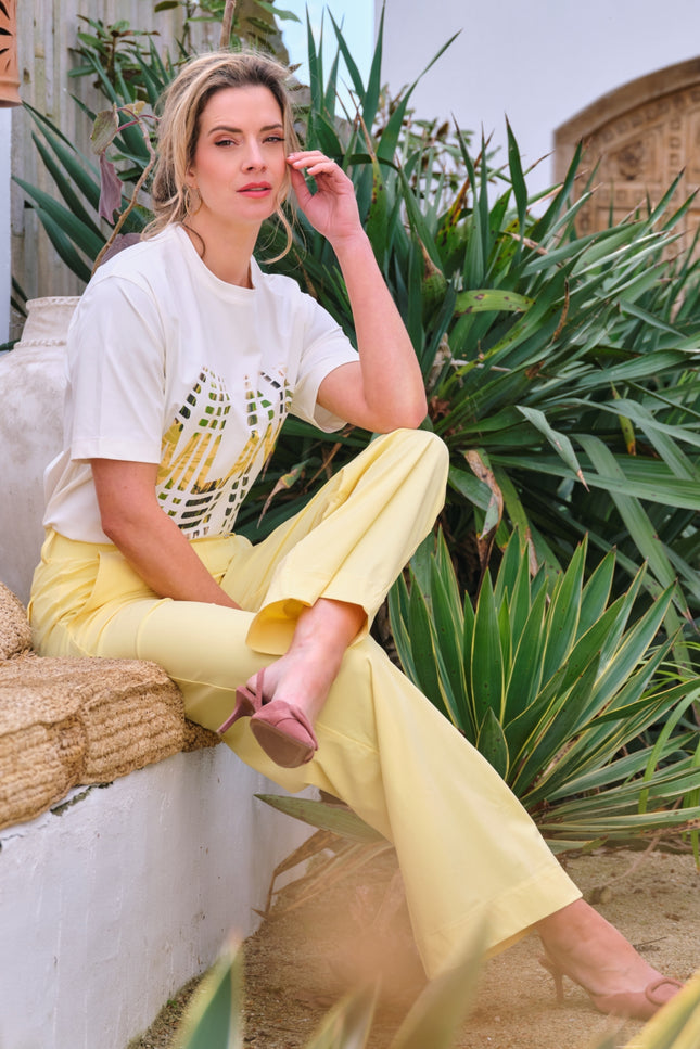 Mi Piace Heavy Travel Broek Lemon Yellow 202831A Stretchshop.nl