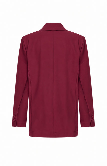 Bonded Travel Blazer Oversized Burgundy 202892