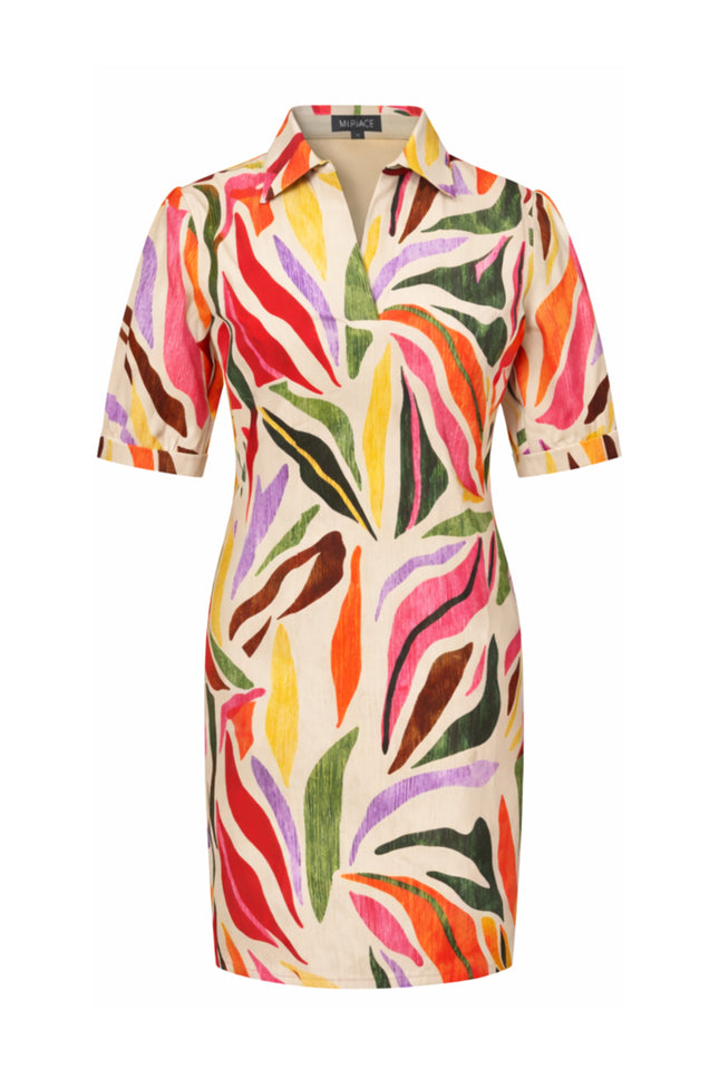 Mi Piace Travel Jurk Polo Summer Dance Print Kit 202605 Stretchshop.nl