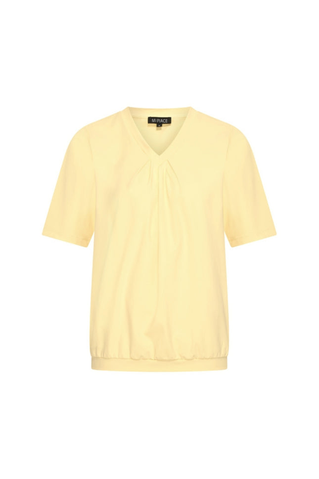 Mi Piace Travel Top Pleated Lemon Yellow 202815 Stretchshop.nl
