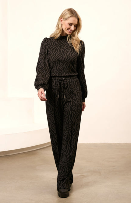 Broek Ida Grey Zebra Print