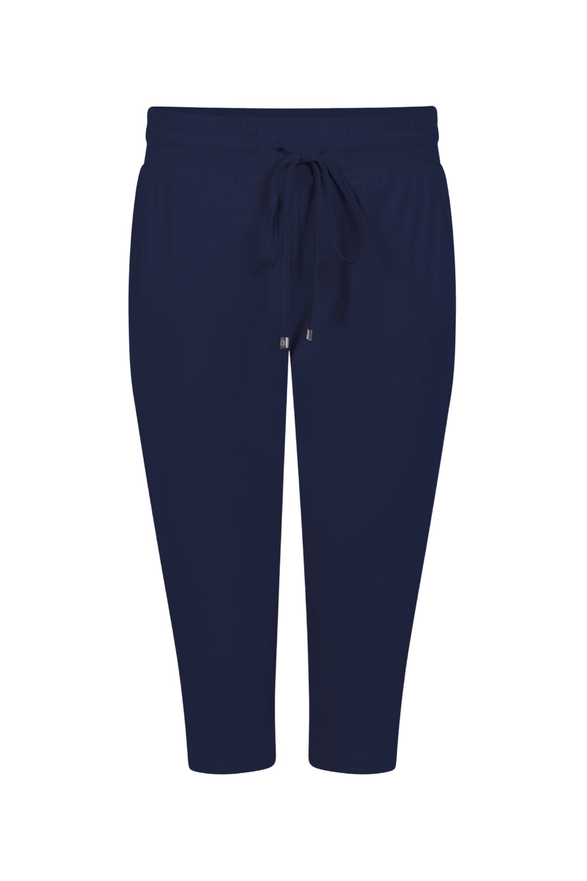 Zoso Linda navy travel capri broek met elastische tailleband en comfortabele pasvorm, geschikt voor reizen en casual draagstijl.