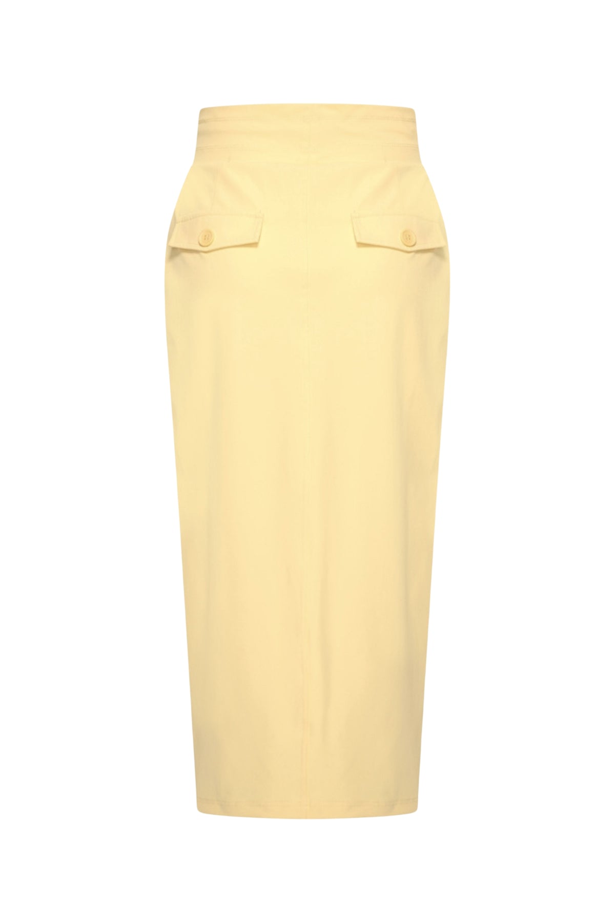Lemon gele heavy travel rok van Mi Piace, met comfortabele pasvorm en modieuze stijl, geschikt voor reizen en casual draagstijl.