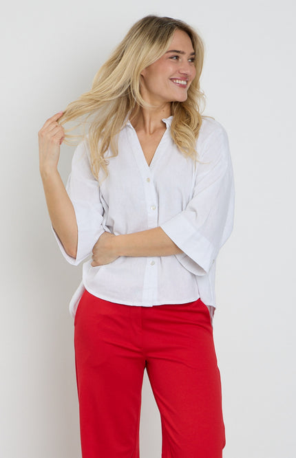 Freequent Blouse Fqlava Brilliant White 207870 Stretchshop.nl