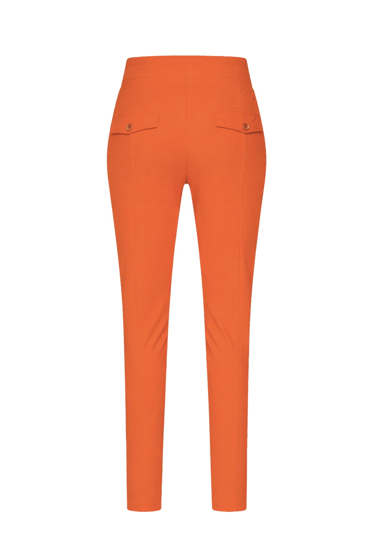 Oranje reisbroek van Mi Piace met comfortabele pasvorm en elastische taille, geschikt voor reizen en casual dragen