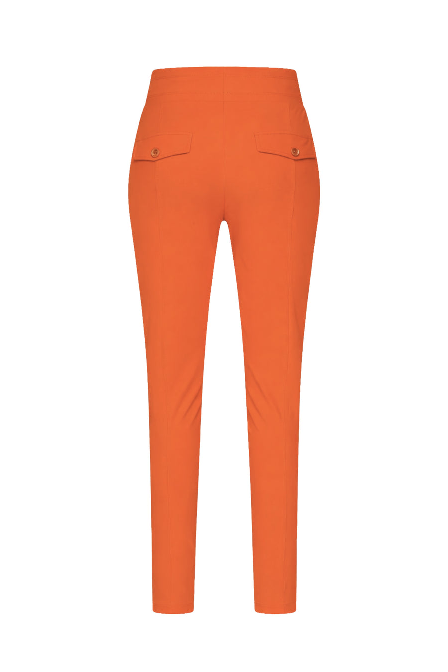 Oranje reisbroek van Mi Piace met comfortabele pasvorm en elastische taille, geschikt voor reizen en casual dragen