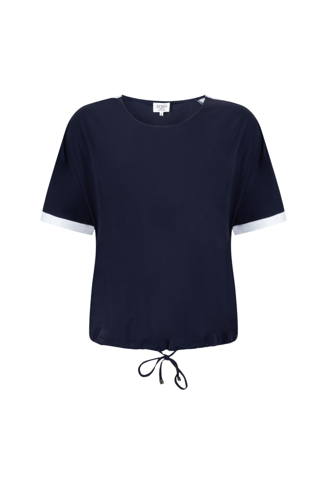 Zoso Travel Blouse Lisanne Navy 262 Stretchshop.nl