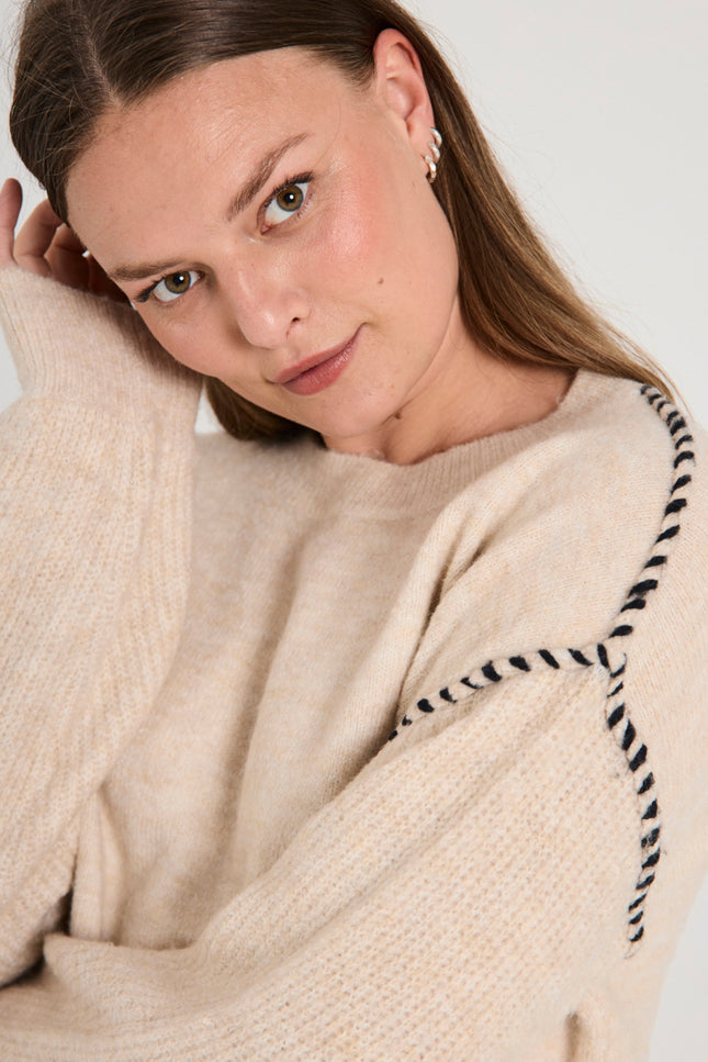 Trui Fqkinlock Moonbeam Melange Black 204665