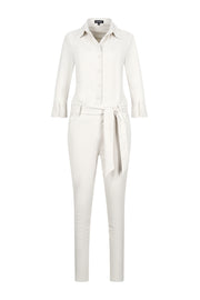 Mi Piace Heavy Travel Jumpsuit Kit 202033A, close-up van de stof en details van de reisjumpsuit in een webshopafbeelding