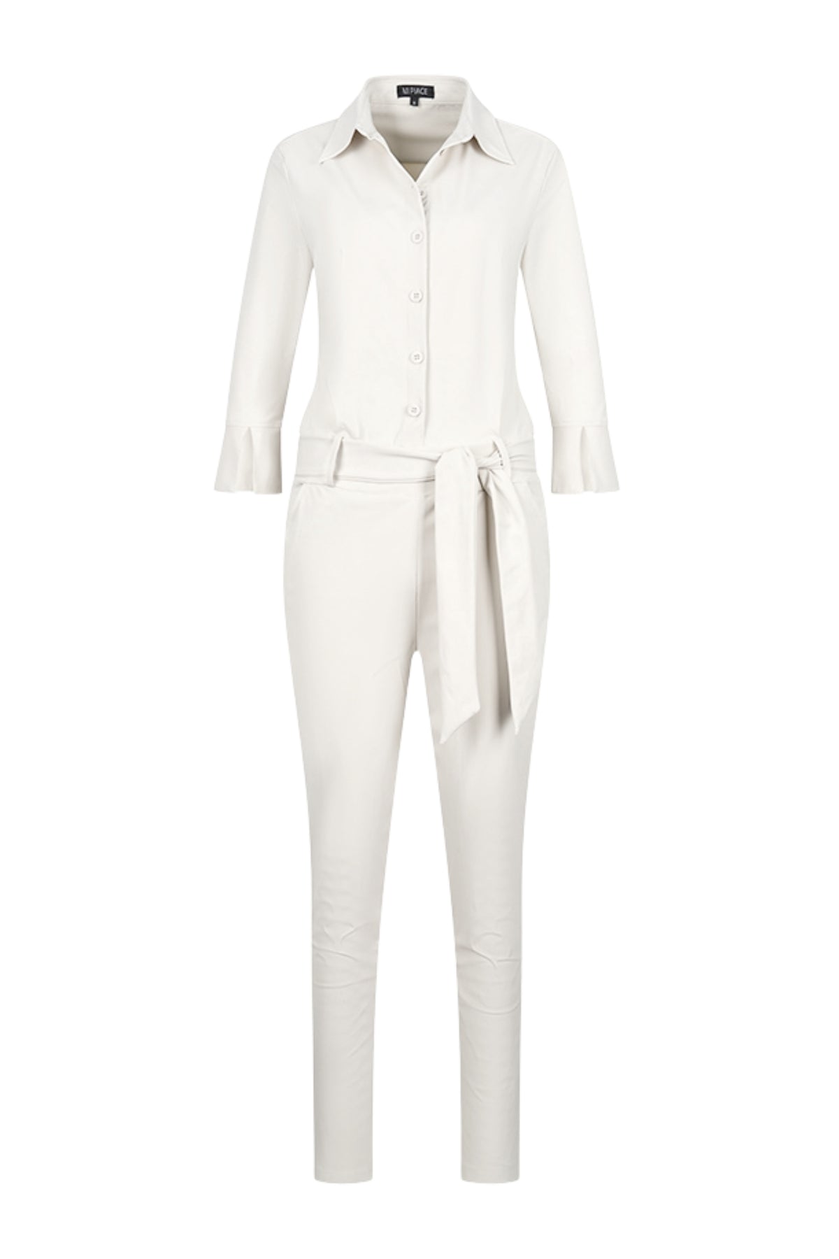 Mi Piace Heavy Travel Jumpsuit Kit 202033A, close-up van de stof en details van de reisjumpsuit in een webshopafbeelding
