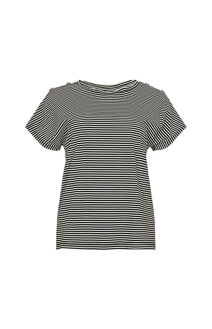 Travel Top Cerise Black Stripe