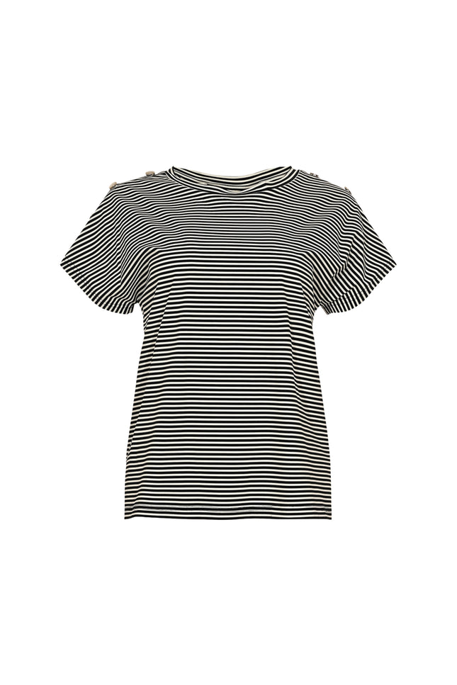 Travel Top Cerise Black Stripe