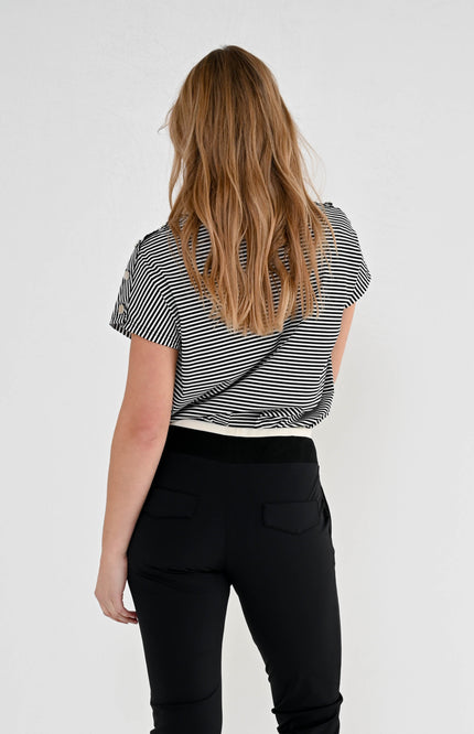 Travel Top Cerise Black Stripe