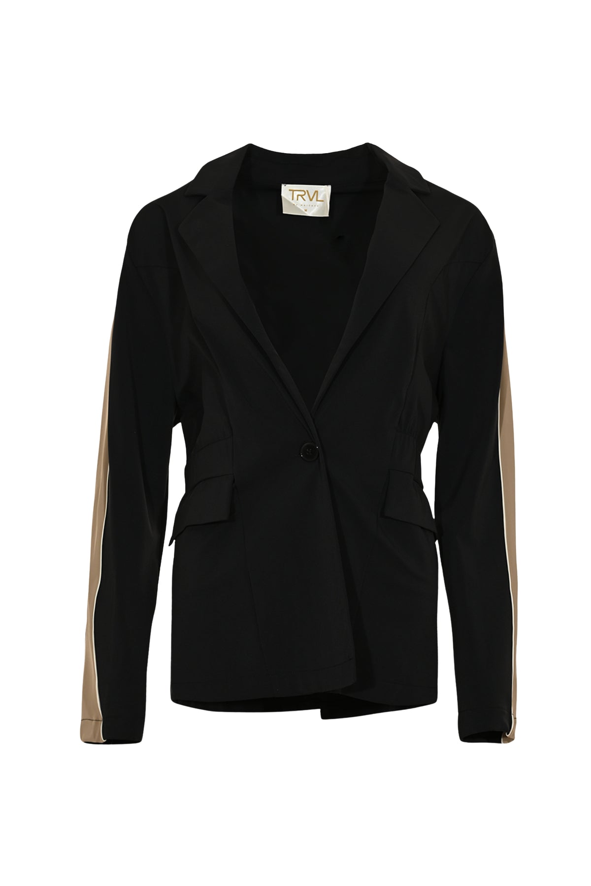 Zwarte reisjas van Maicazz & Zizo, Travel Jacket Zirus, met waterdichte stof en comfortabele pasvorm, geschikt voor reizen.