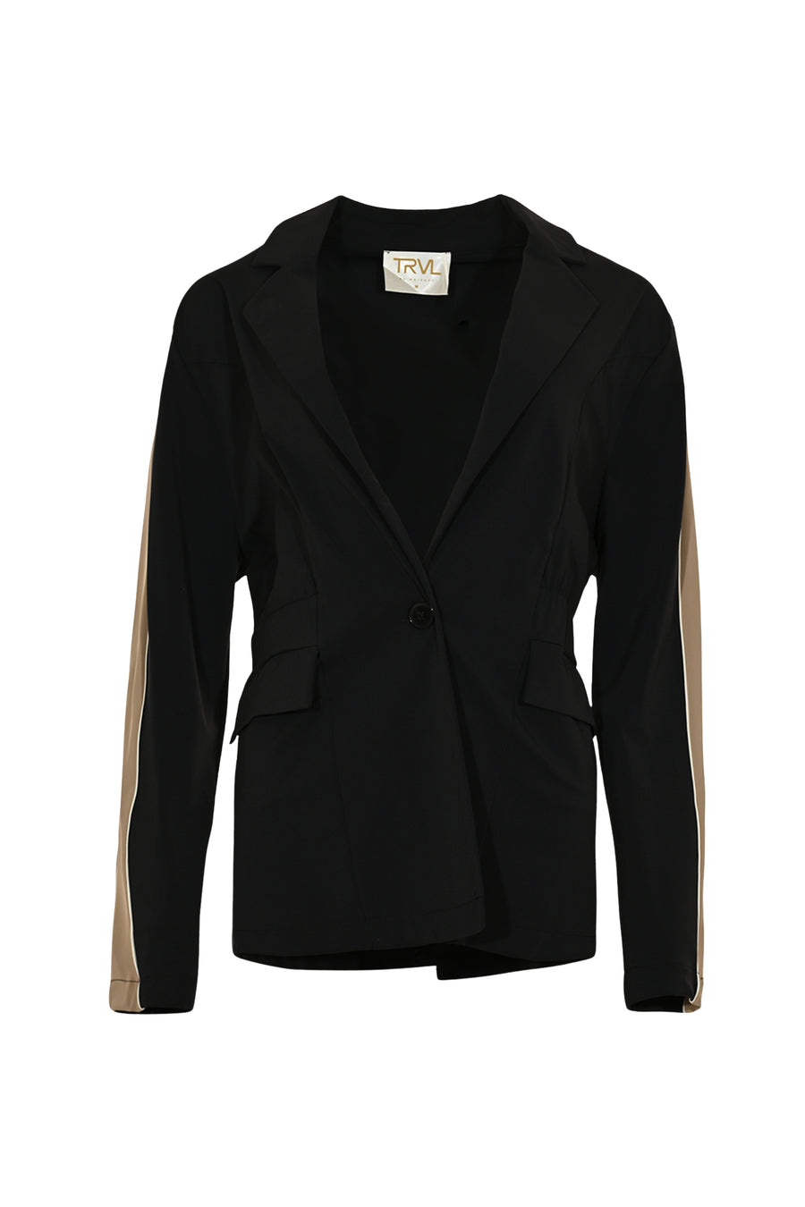 Zwarte reisjas van Maicazz & Zizo, Travel Jacket Zirus, met waterdichte stof en comfortabele pasvorm, geschikt voor reizen.