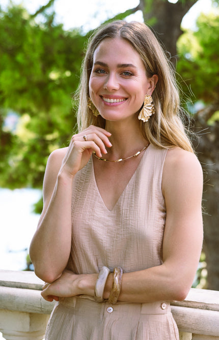 EsQualo Top Light Crinkle Sand HS26.14215 Stretchshop.nl