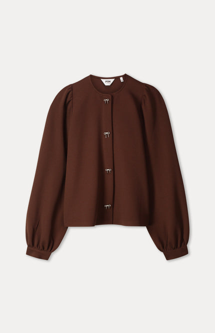 POM Amsterdam Top Kaylee Chocolate Brown SP9777 Stretchshop.nl