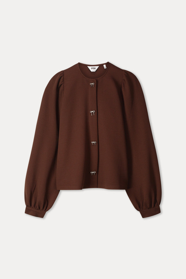 POM Amsterdam Top Kaylee Chocolate Brown SP9777 Stretchshop.nl