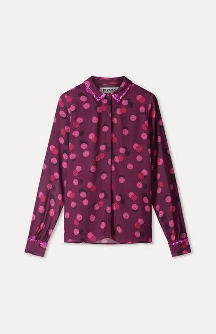 POM Amsterdam Blouse Mila Disco Dots SP9840 Stretchshop.nl