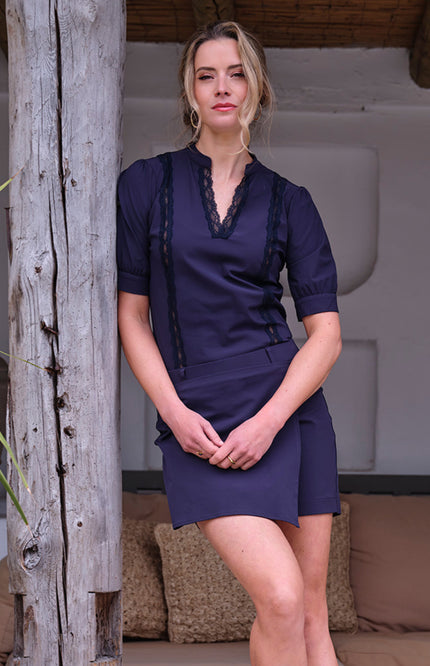 Mi Piace Travel Top Lace Navy 202828 Stretchshop.nl