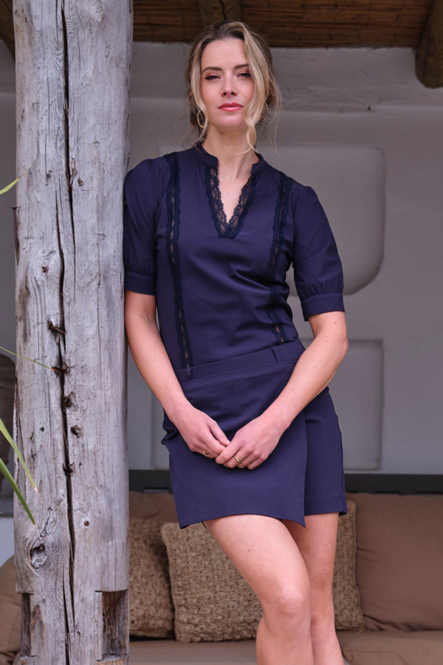 Mi Piace Travel Top Lace Navy 202828 Stretchshop.nl