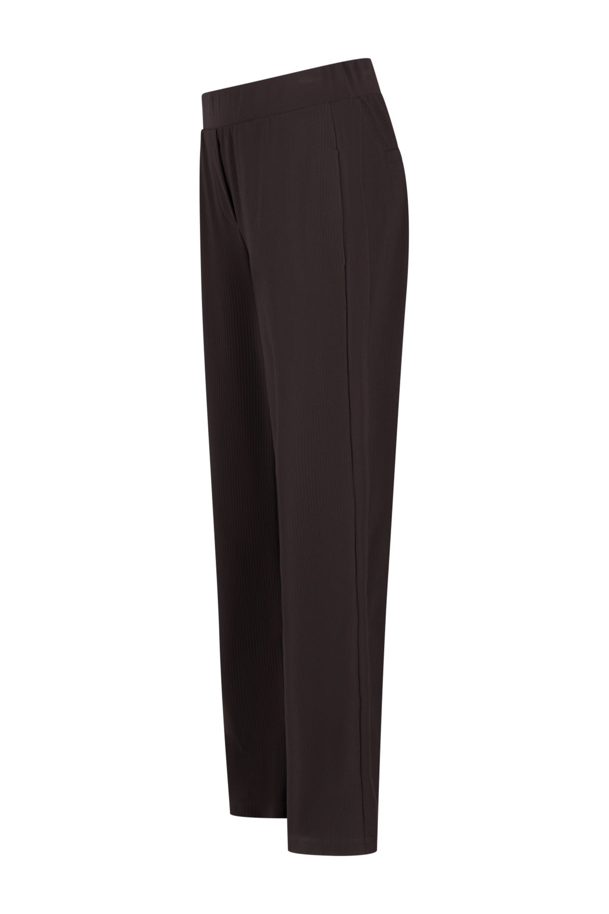 Zoso Travel Broek Jaimy Espresso 264, comfortabele reisbroek met rechte pasvorm en elastische taille, in espresso kleur