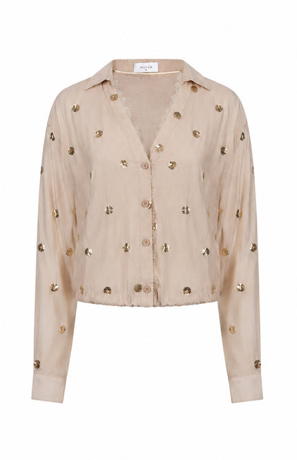 Blouse Anika Paillet Sand NKF02160