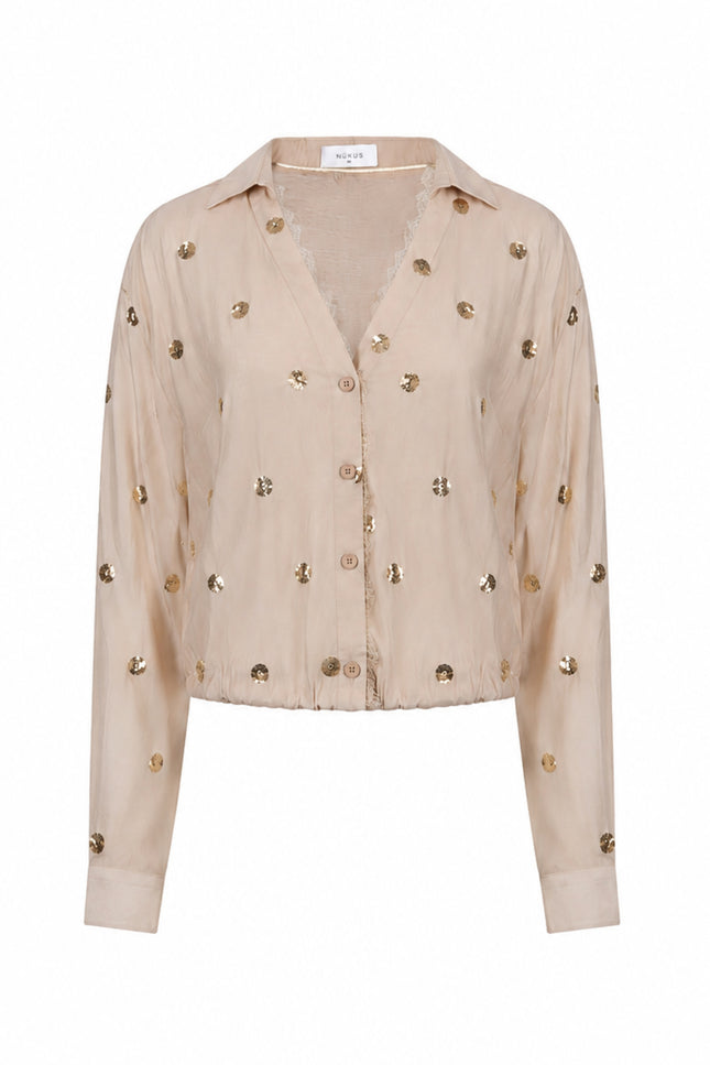 Blouse Anika Paillet Sand NKF02160