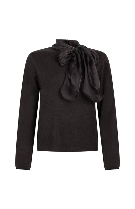 Trui Scarf Attachment Cafe Noir Melange C01-22-601