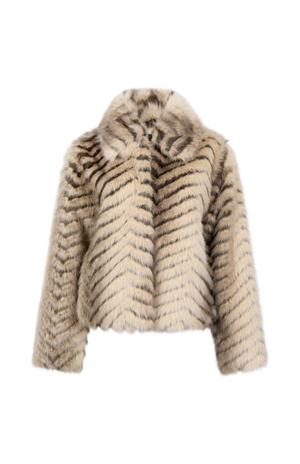 Jacket Patterned Faux Fur Winter Gold C49-22-801