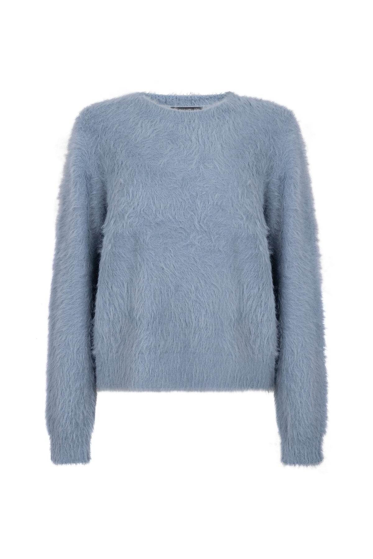 Donkere blauwe trui van Tramontana met een zachte, kleurrijke melange van feather yarn voor een comfortabele uitstraling.