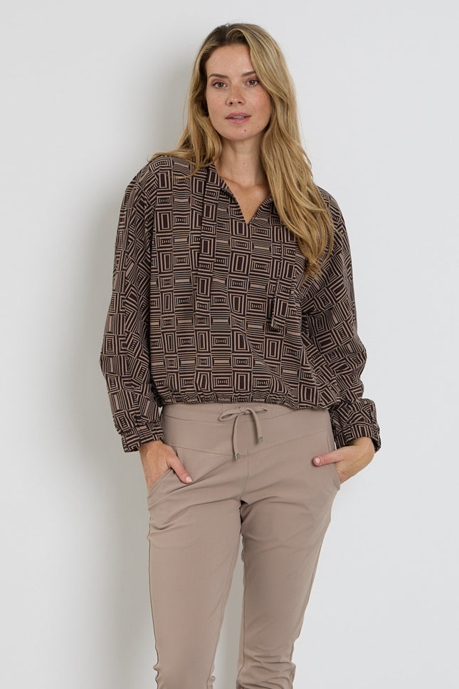 Travel Blouse Lisanne Espresso Taupe 264