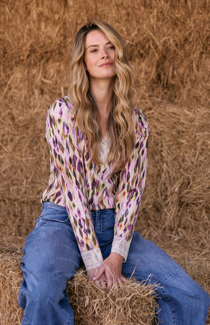 Travel Top Lace Argyles Print 202874