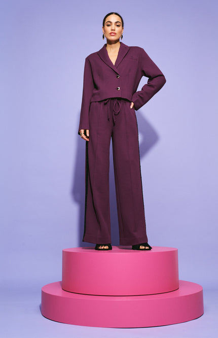 Broek Leah Dark Plum Purple SP9848