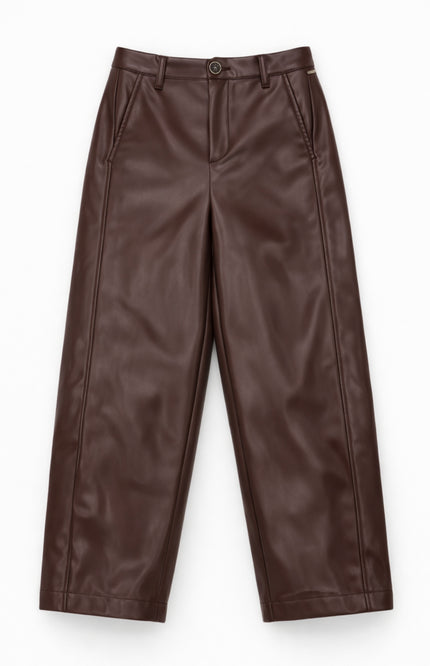 Broek Barrel Fit Pu Chocolate C07-21-102