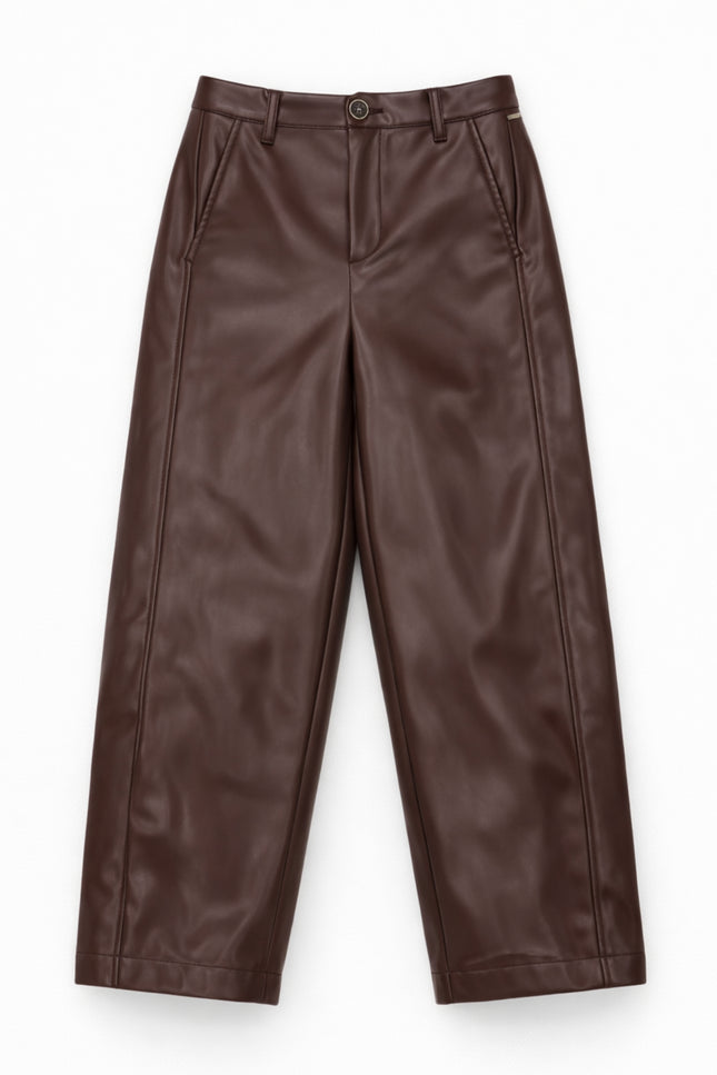 Broek Barrel Fit Pu Chocolate C07-21-102