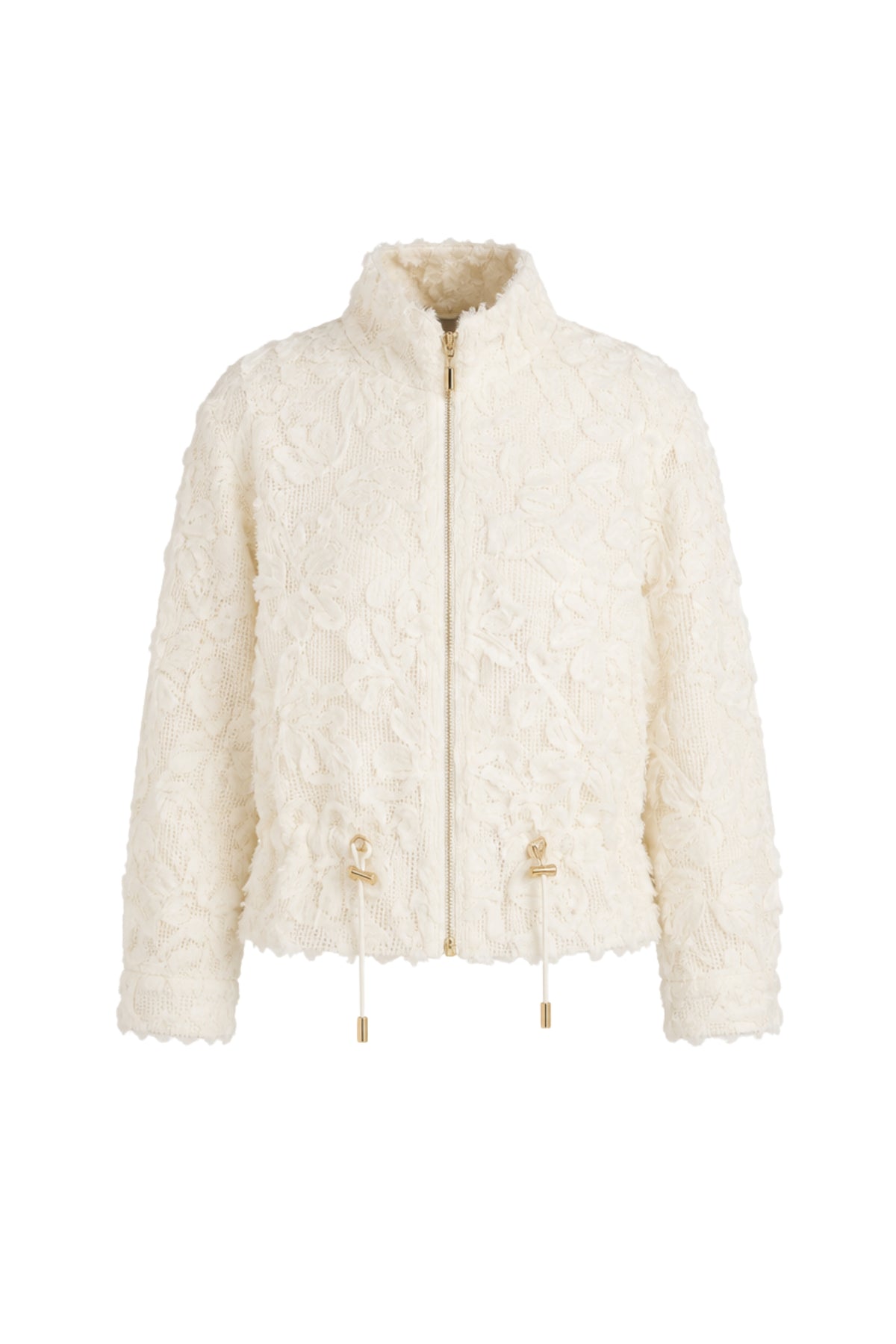Lichtblauwe Fancy Lace Snow jas van Tramontana met kanten details en warme voering, geschikt voor winterse dagen.