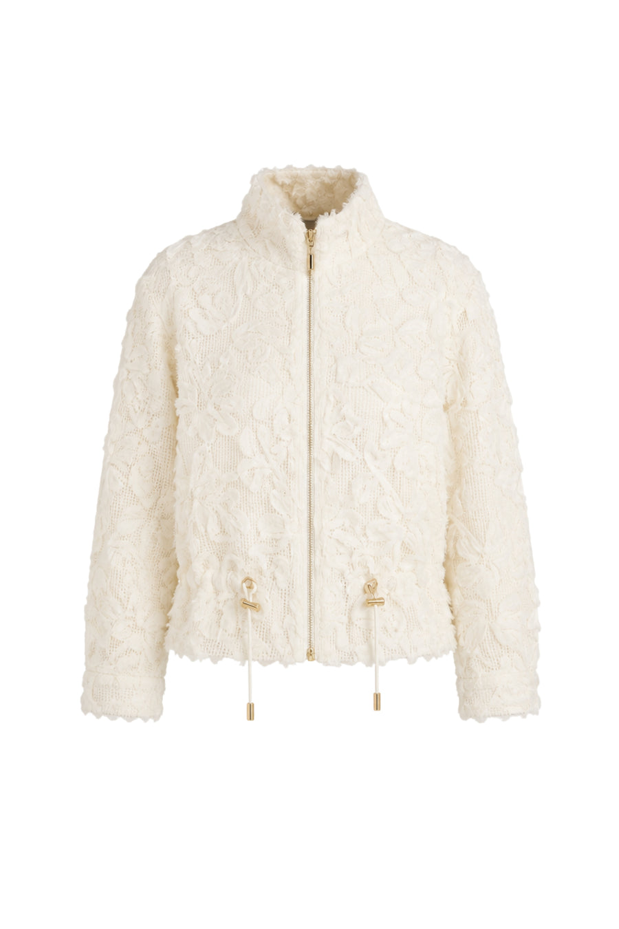 Lichtblauwe Fancy Lace Snow jas van Tramontana met kanten details en warme voering, geschikt voor winterse dagen.
