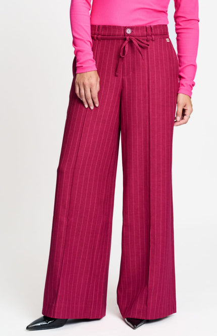 Broek Jess Striped Burgundy Red SP9756
