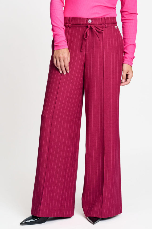 Broek Jess Striped Burgundy Red SP9756