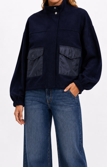 Jacket Met Rits & Zakjes Navy D500L