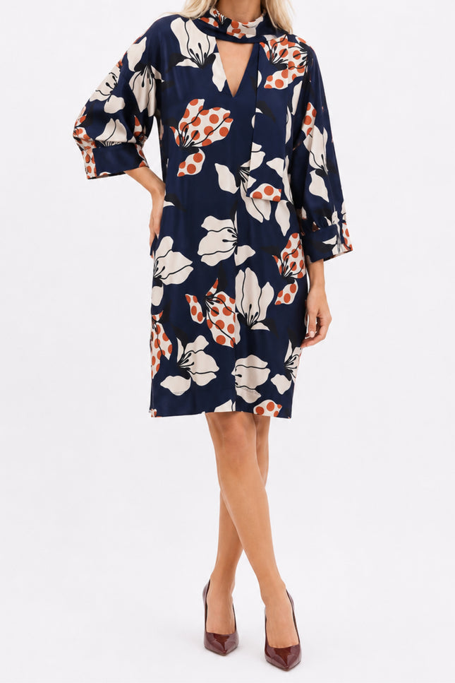 Jurk Sjaaltje Met Bloemenprint D302-P151