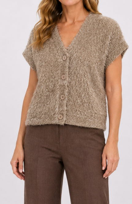 Gilet Fluffy Taupe 475606