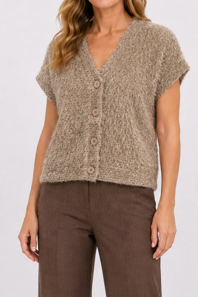 Gilet Fluffy Taupe 475606
