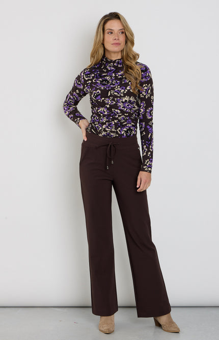 Bonded Travel Broek Flared Espresso 202631