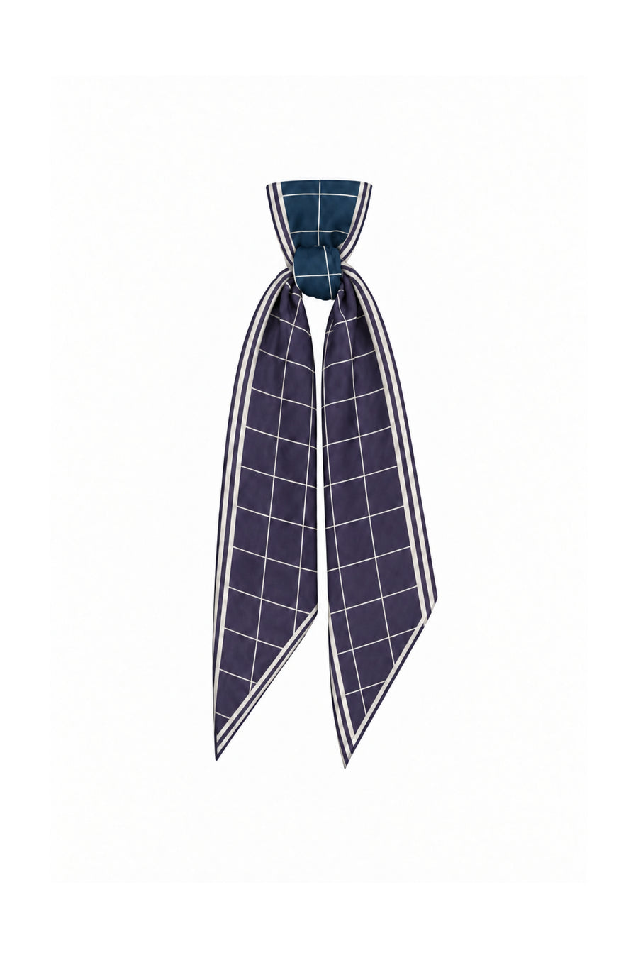 Zwarte en paarse ruit sjaal van Mi Piace met clean check patroon, zacht en stijlvol accessoire voor dames.